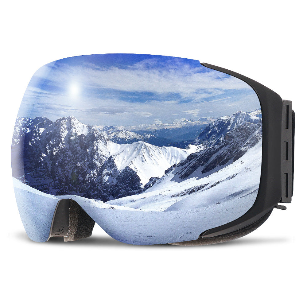 Magnet Ski Goggles Double Layer Anti Fog