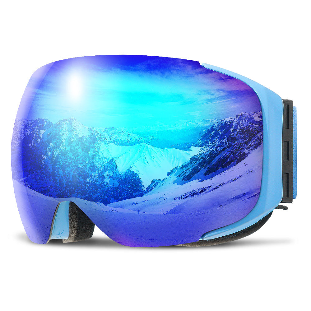 Magnet Ski Goggles Double Layer Anti Fog