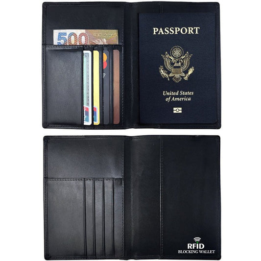 RFID Antimagnetic Passport Holder Leather ID Case