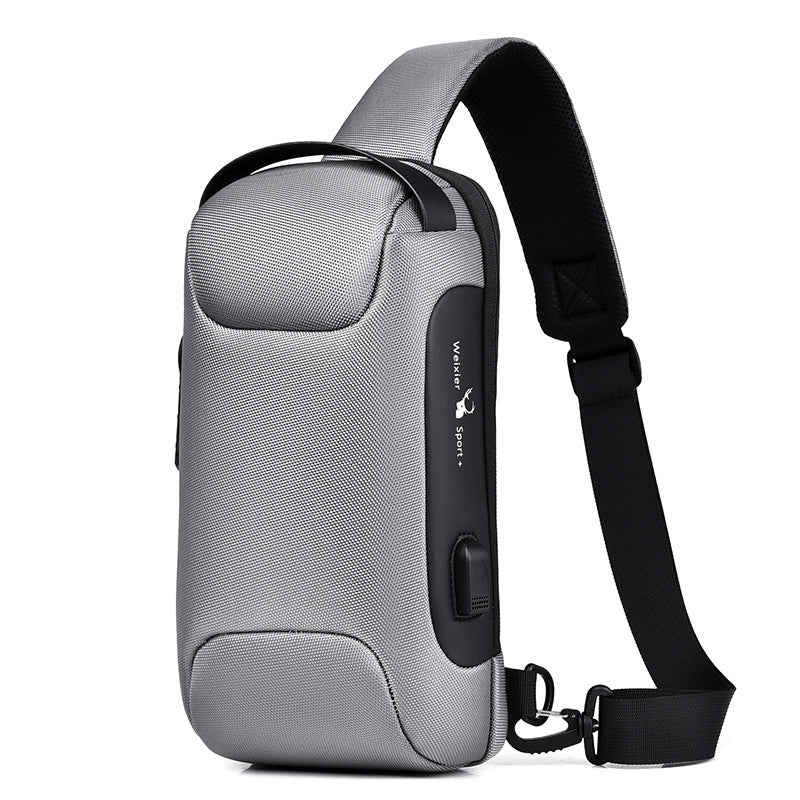 Waterproof USB Anti-theft Men Oxford Crossbody Bag