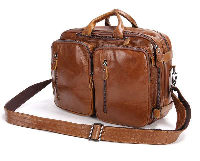 Men's Multi-functional First-layer Leather Bag