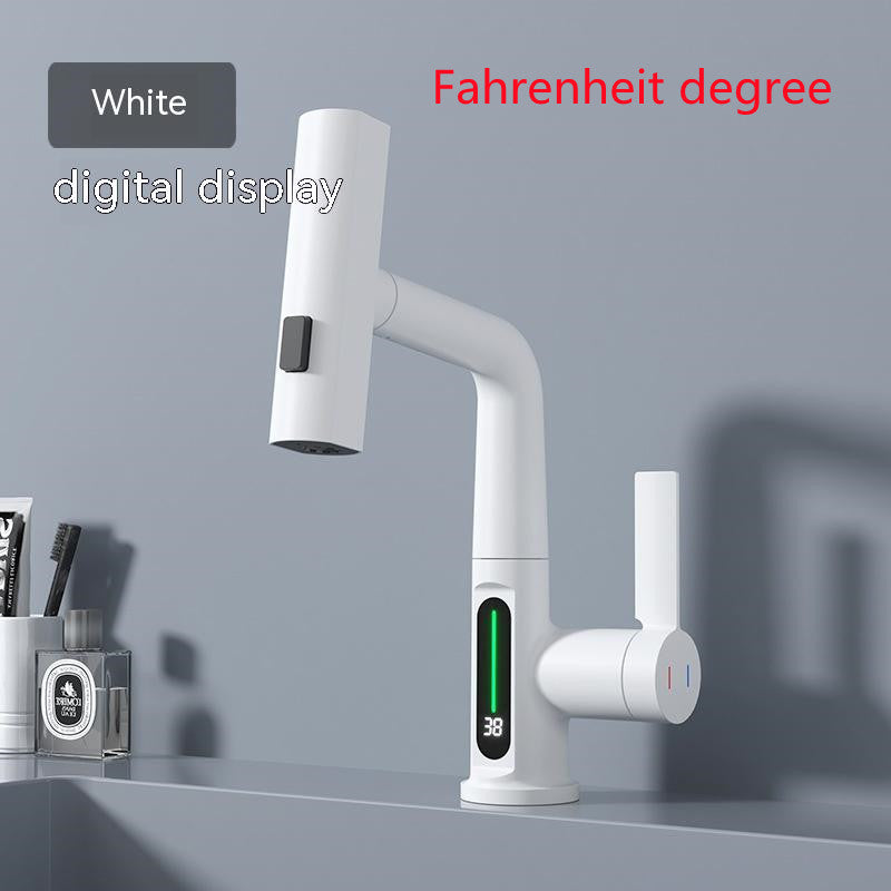 Intelligent Pull-out Basin Faucet With Temperature Display