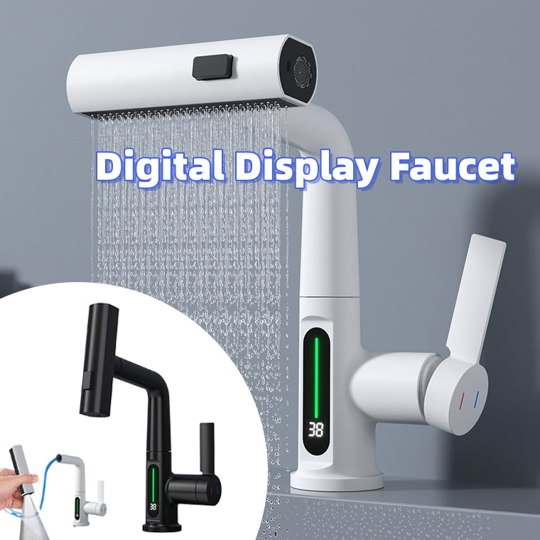 Intelligent Pull-out Basin Faucet With Temperature Display