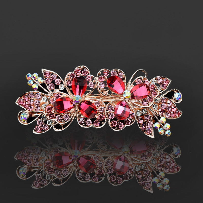 Rhinestone Barrettes Female Word Spring Clip