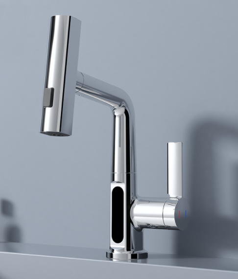 Intelligent Pull-out Basin Faucet With Temperature Display