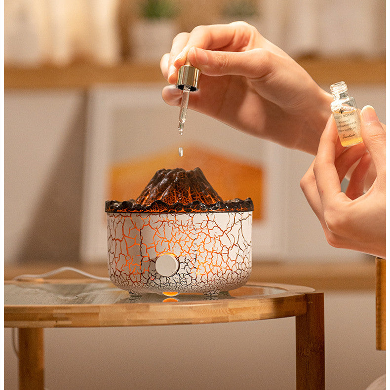 Creative Volcano Humidifier Aromatherapy Machine Spray Jellyfish Air Flame Humidifier Diffuser