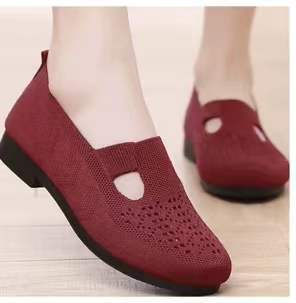 Chaussures plates pour femmes, chaussures en maille respirante, mocassins légers d'été