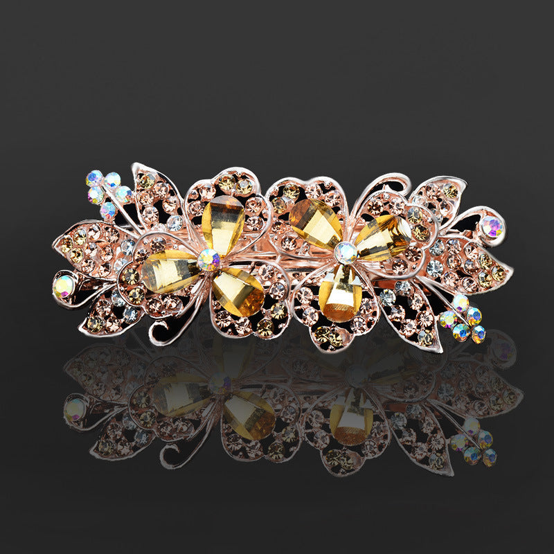 Rhinestone Barrettes Female Word Spring Clip