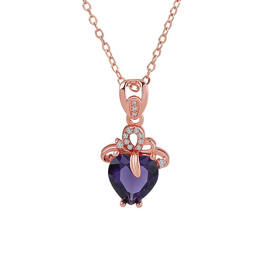 Heart Of The Sea Necklace Heart Shaped Crystal Clavicle Chain