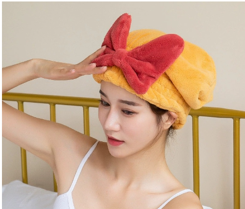 Super Water-absorbing And Quick-drying Bow Shower Cap