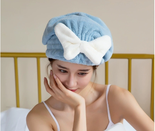 Super Water-absorbing And Quick-drying Bow Shower Cap