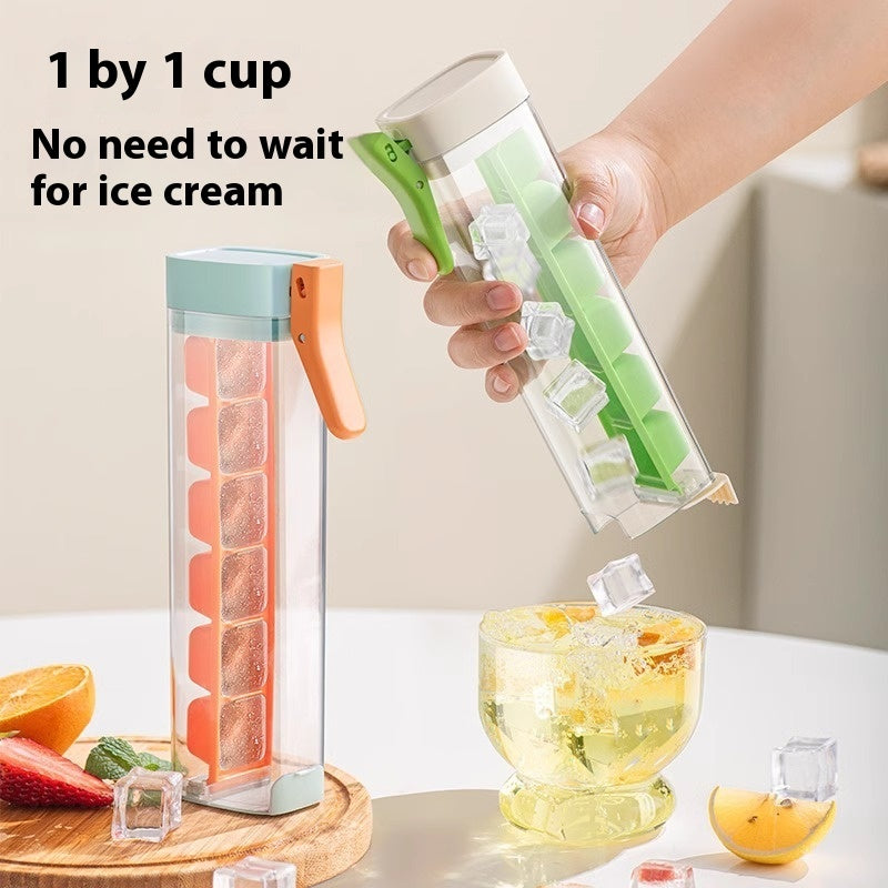 Press Ice Tray Ice Cube Maker With Storage Box