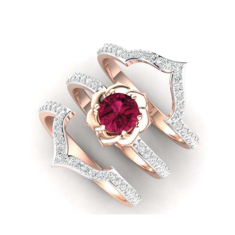 Exquisite Rose Gold Flower Ring