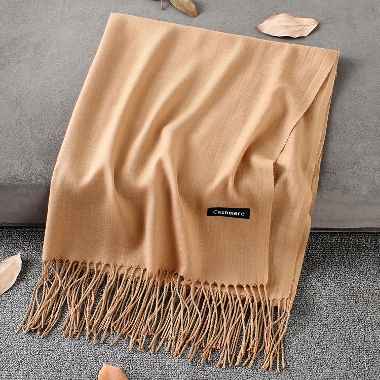 Fashion Simple Solid Color Tassel Scarf Shawl