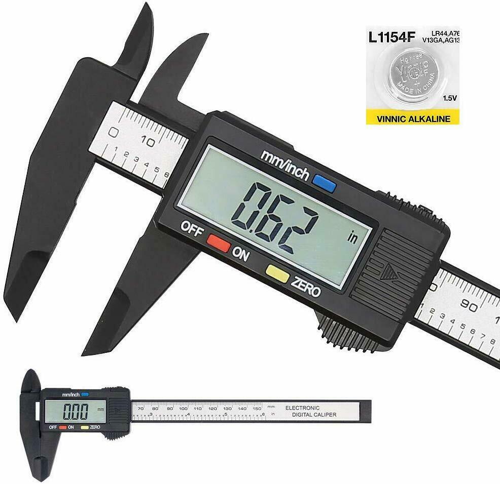 Digitaler Messschieber, elektronisches Messgerät, Kohlefaser-Vernier, Mikrometer-Lineal, 150 mm, 6