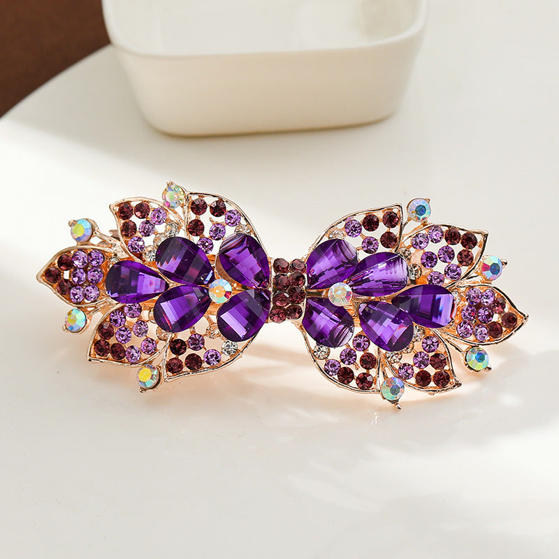 Rhinestone Barrettes Female Word Spring Clip