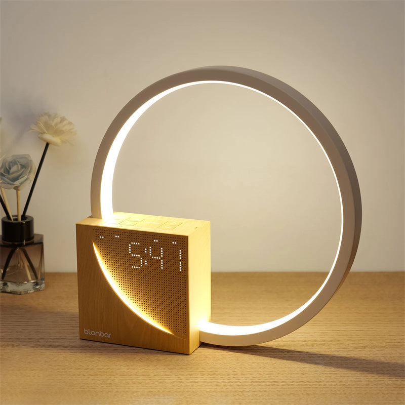 Touch Table Bedside Lamp With Natural Sounds With Alarm Clock, Touch Control 3 Level Brightness