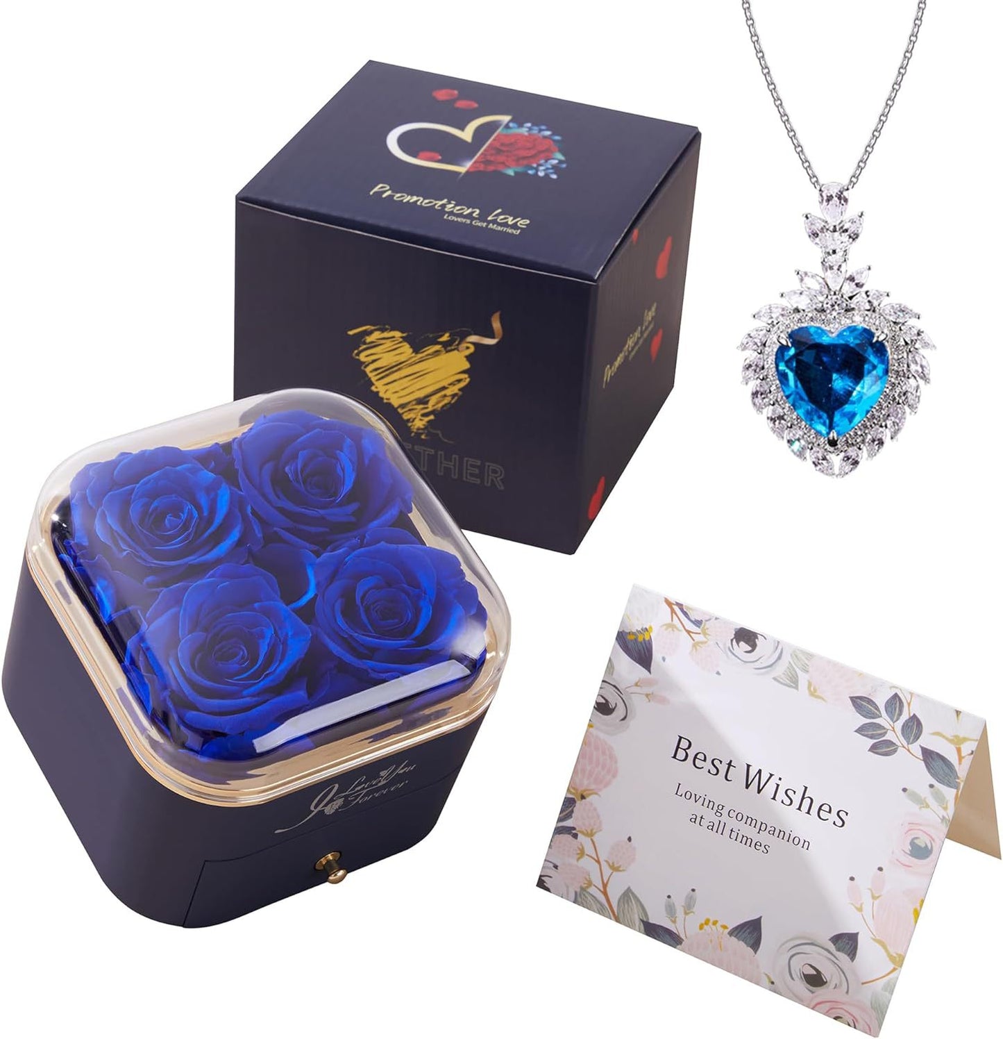 Rose Flower Drawer Jewelry Box Earrings Ring Necklace Storage Valentine's Day Gift Box Romantic Jewelry Packaging Box