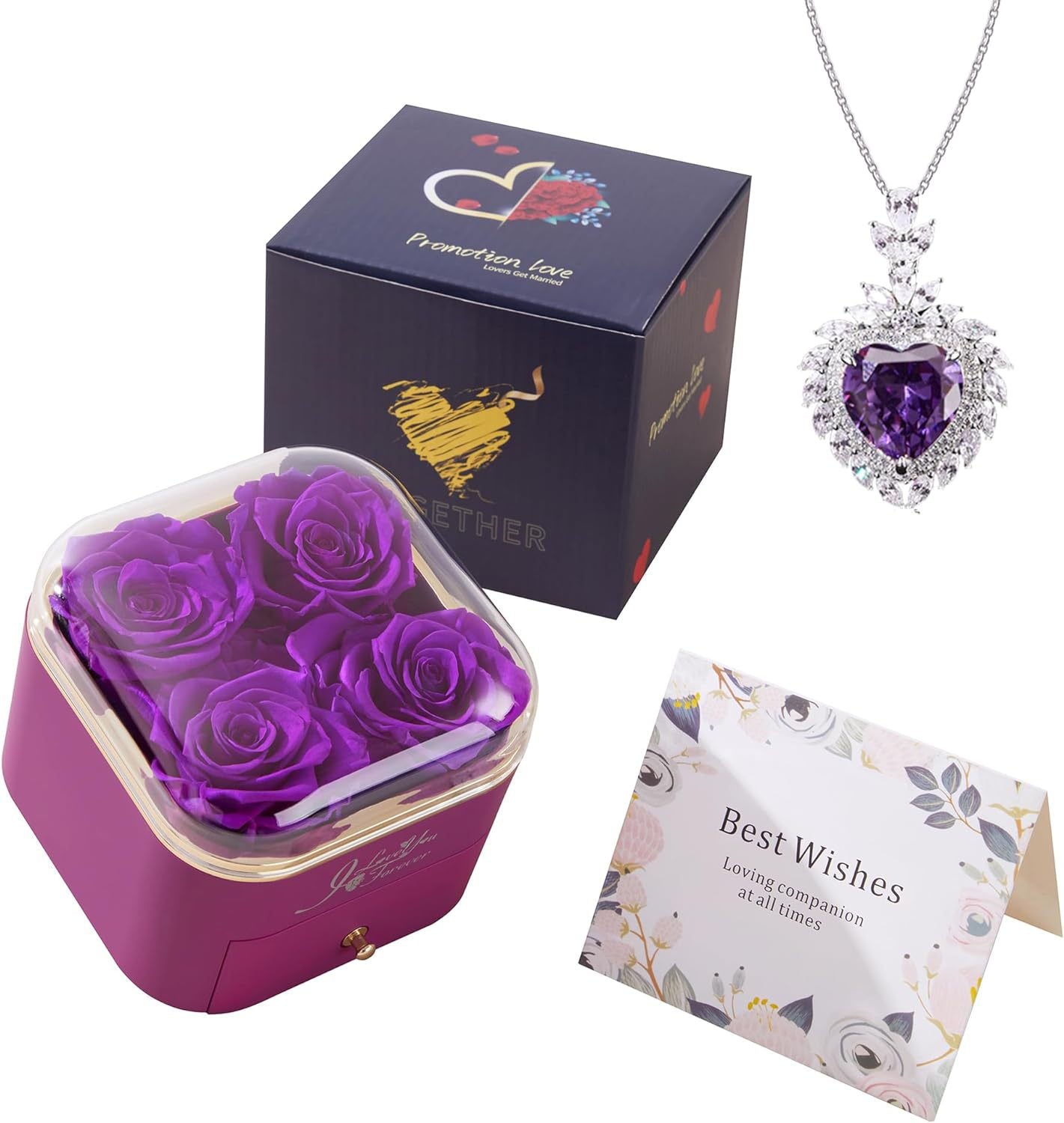 Rose Flower Drawer Jewelry Box Earrings Ring Necklace Storage Valentine's Day Gift Box Romantic Jewelry Packaging Box