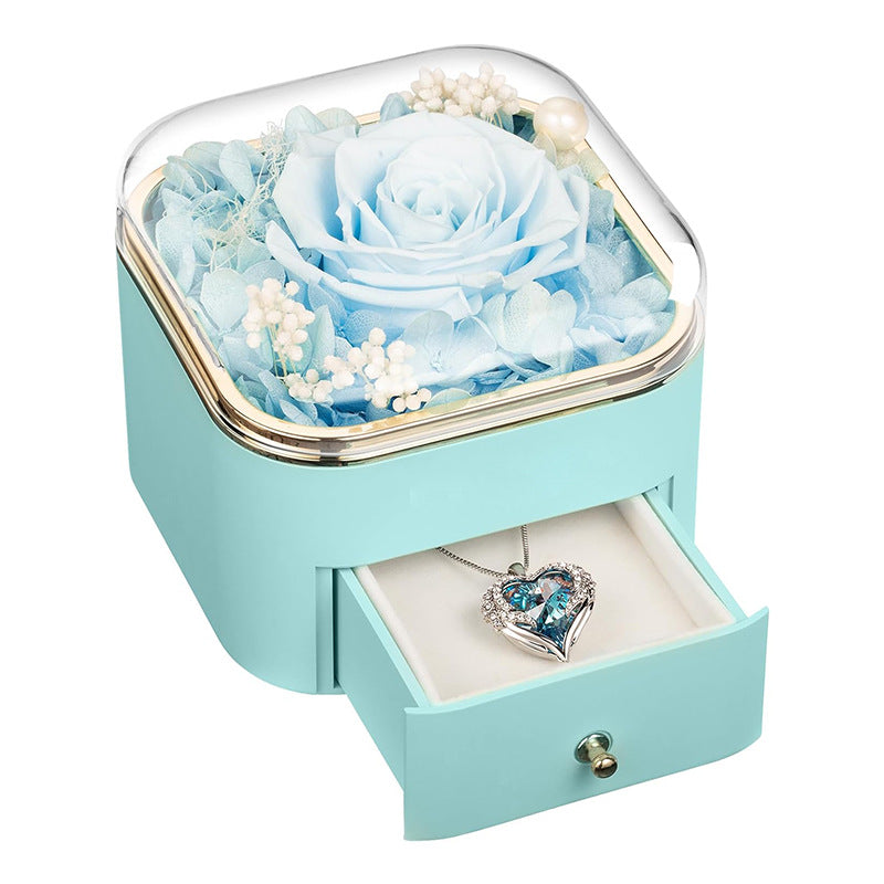 Rose Flower Drawer Jewelry Box Earrings Ring Necklace Storage Valentine's Day Gift Box Romantic Jewelry Packaging Box