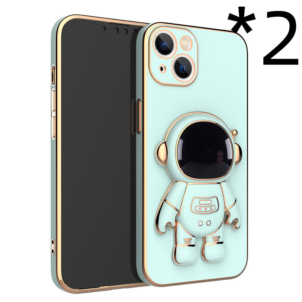 3D Astronaut Phone Case Anti-Drop Electroplating Bracket