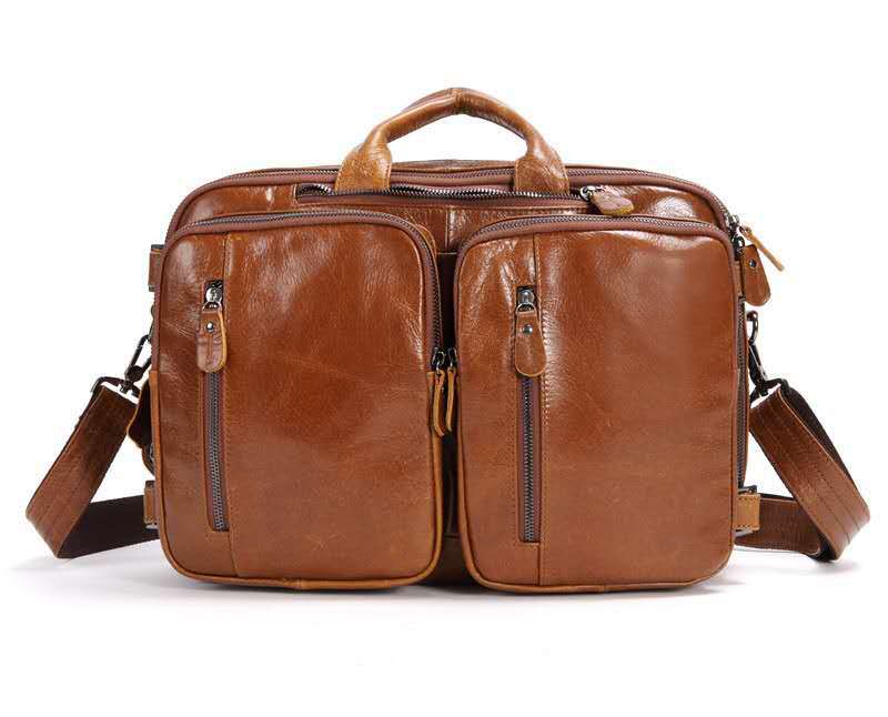 Men's Multi-functional First-layer Leather Bag