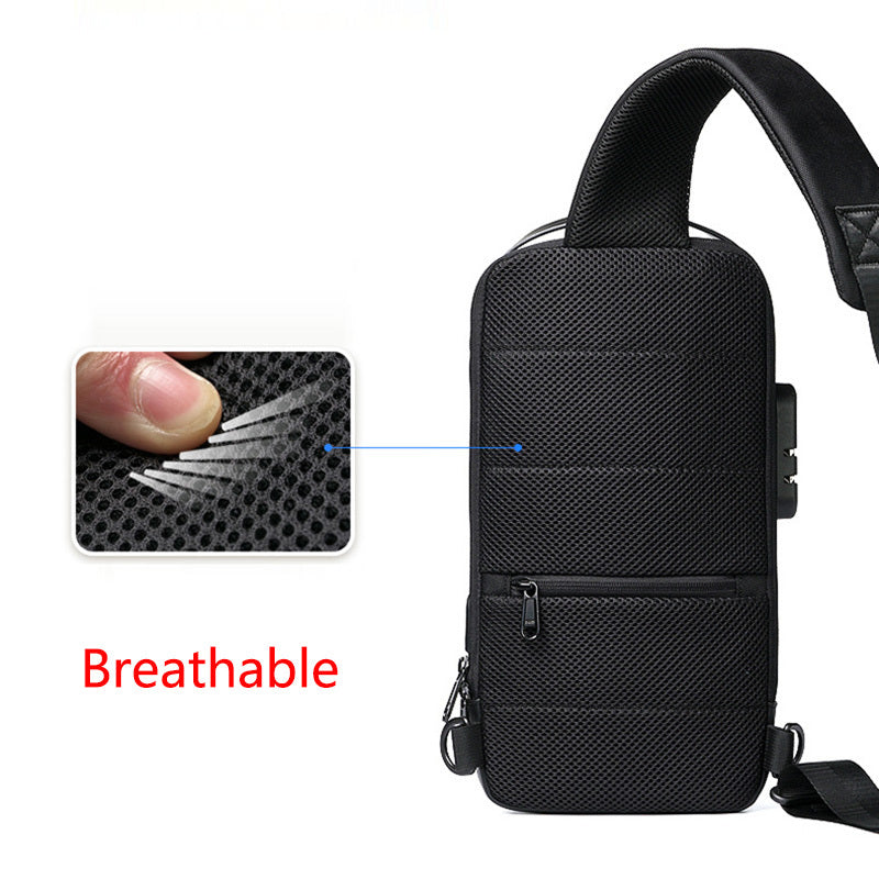 Waterproof USB Anti-theft Men Oxford Crossbody Bag