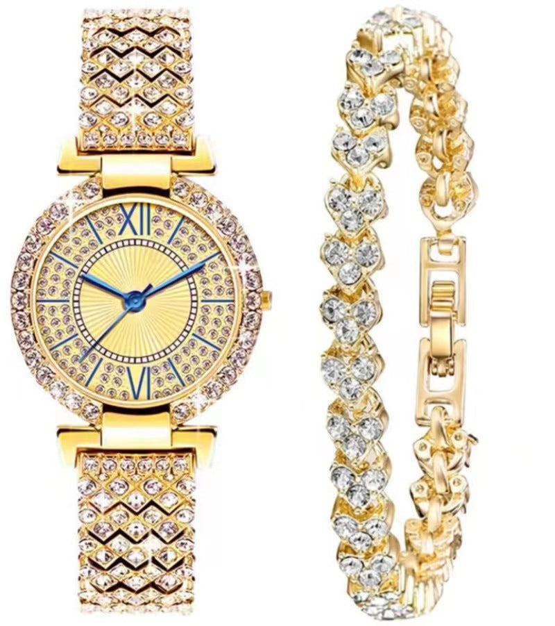 Montre à quartz diamant élégante de luxe pour femmes