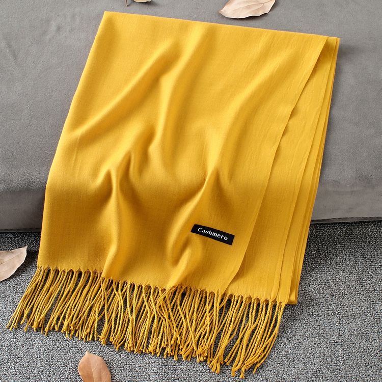 Fashion Simple Solid Color Tassel Scarf Shawl