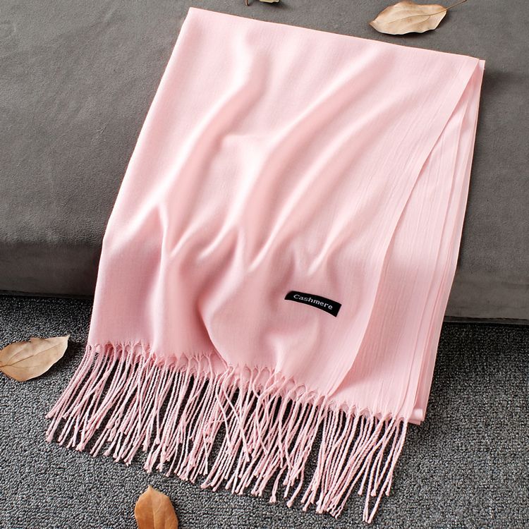 Fashion Simple Solid Color Tassel Scarf Shawl