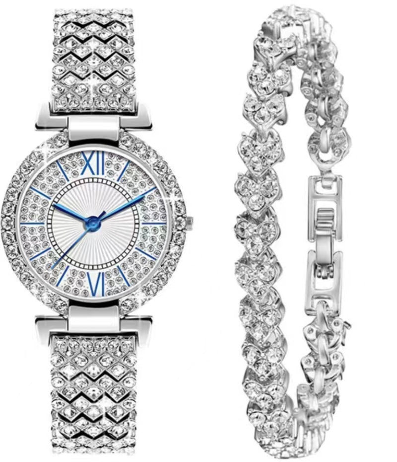 Montre à quartz diamant élégante de luxe pour femmes