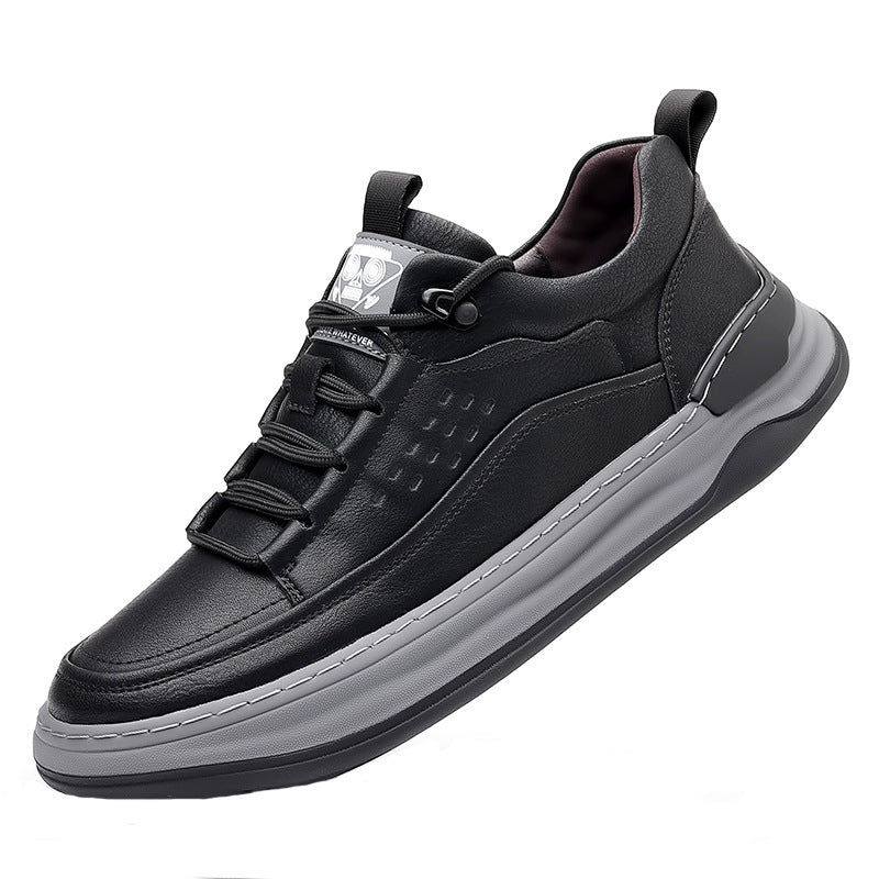 Herbst neue Herren Leder atmungsaktive weiche Sohle Sneakers