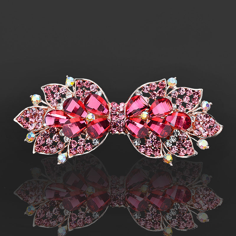 Rhinestone Barrettes Female Word Spring Clip