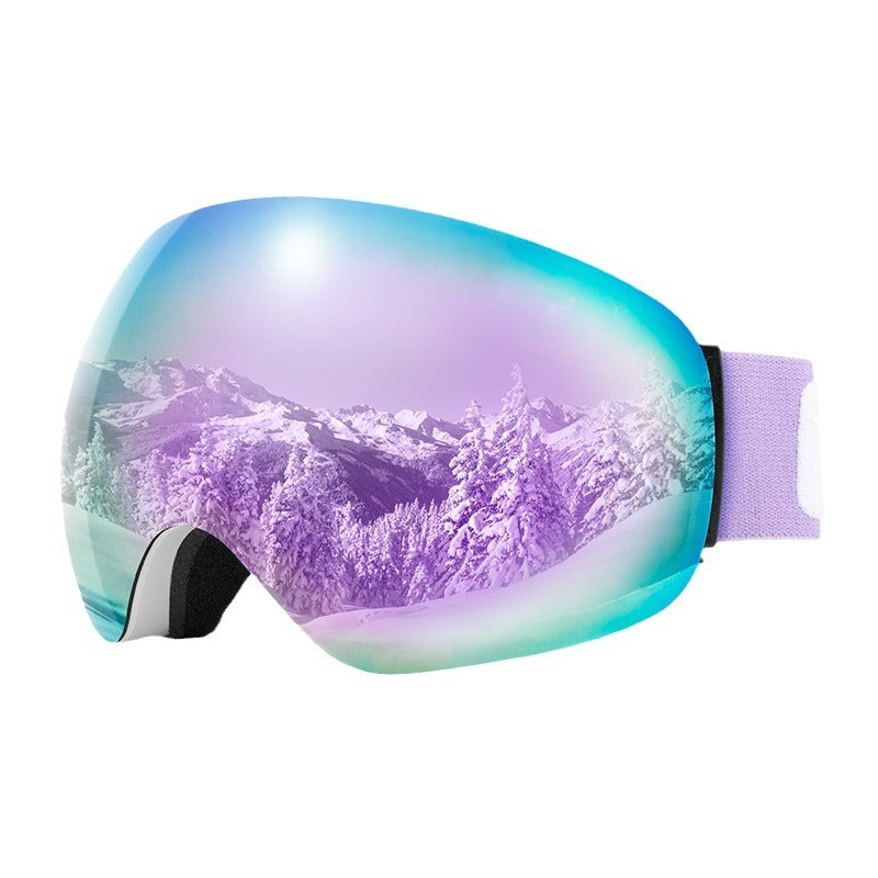 Magnet Ski Goggles Double Layer Anti Fog