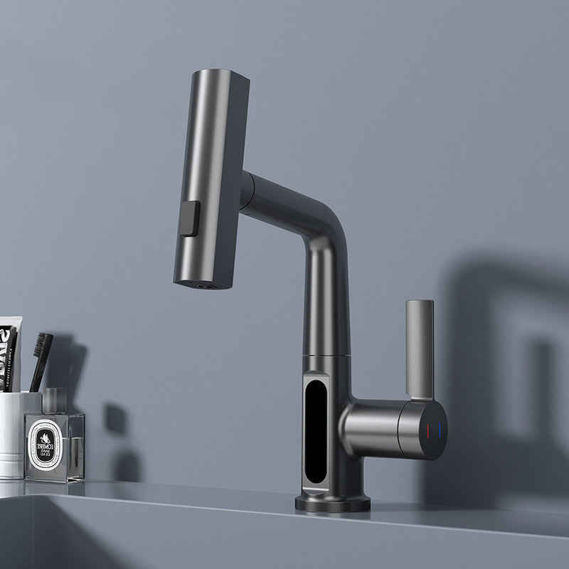 Intelligent Pull-out Basin Faucet With Temperature Display