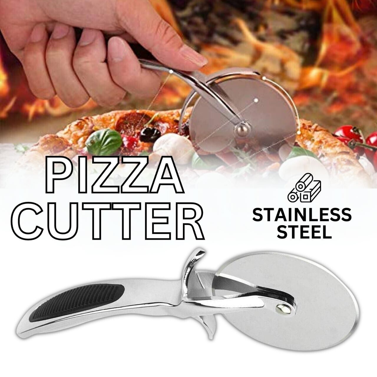 Coupe-Pizza WheelPizza Cutter Roue de coupe-pizza en acier inoxydable Super trancheuse à pizza