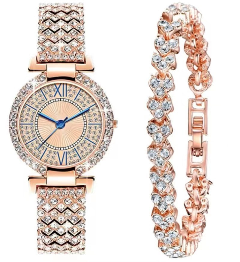 Montre à quartz diamant élégante de luxe pour femmes