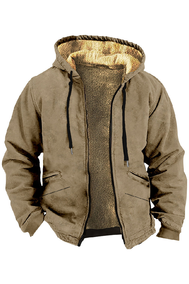 Men's Double-layer Thick Velvet Cotton-padded Jacket Thermal Cotton Coat