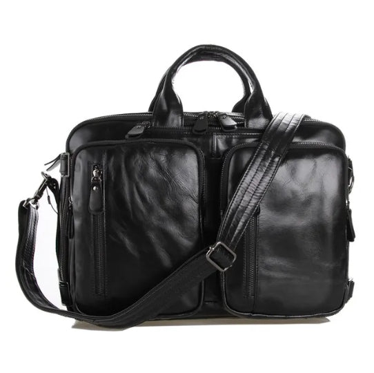 Men's Multi-functional First-layer Leather Bag