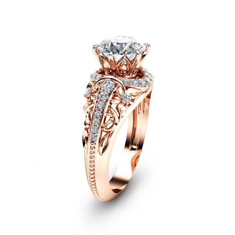 14K Rose Gold Micro Set Diamond Women's Rings