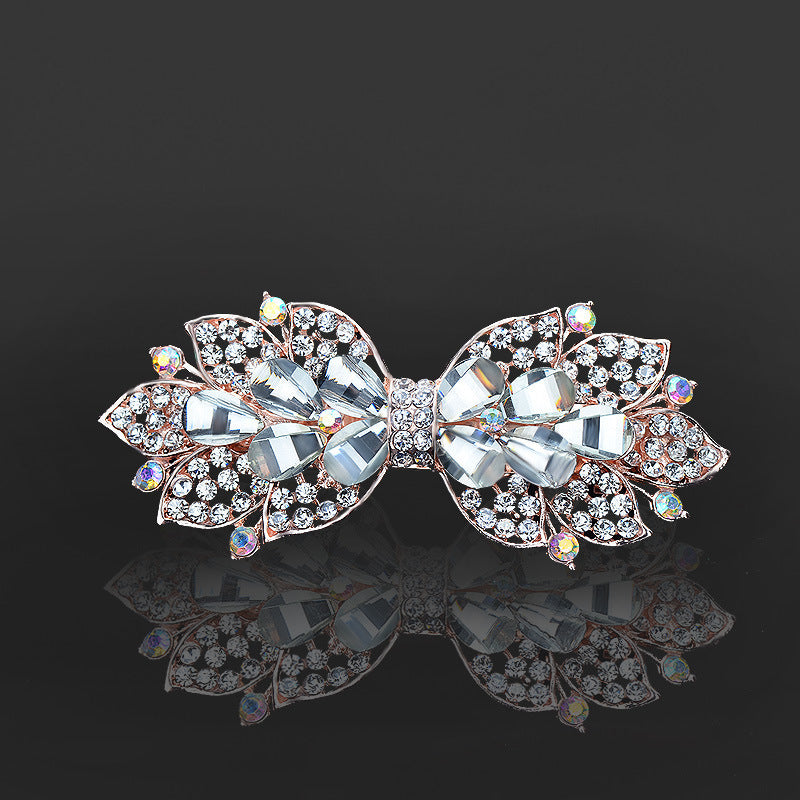 Rhinestone Barrettes Female Word Spring Clip