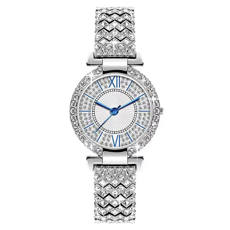 Montre à quartz diamant élégante de luxe pour femmes