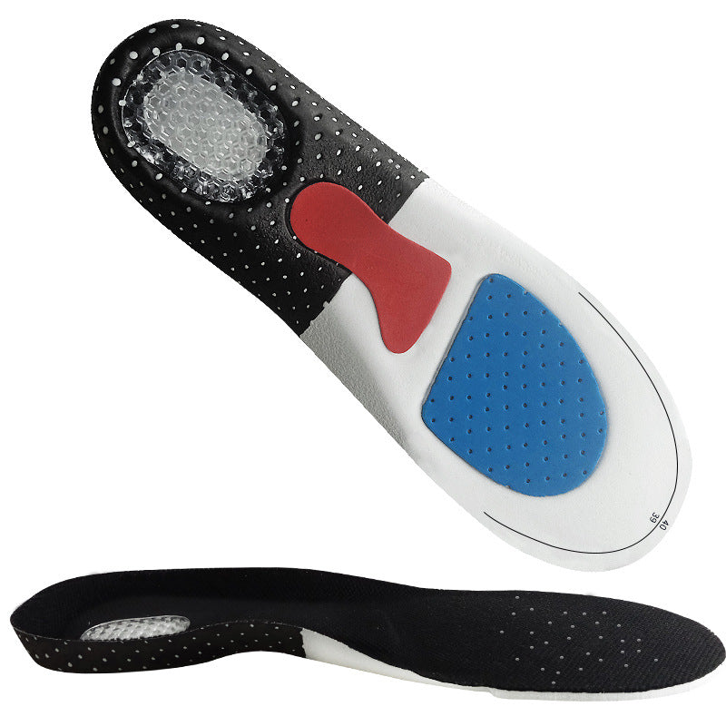 Sweat-absorbing Breathable Thickening Shock Absorbing Air Cushion Basketball Super Soft Bottom Silicone Sports Insole