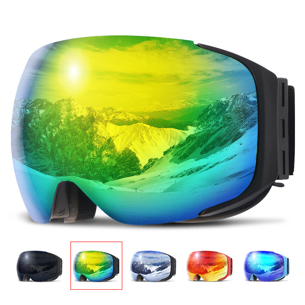 Magnet Ski Goggles Double Layer Anti Fog