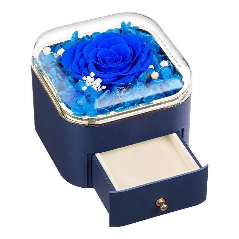 Rose Flower Drawer Jewelry Box Earrings Ring Necklace Storage Valentine's Day Gift Box Romantic Jewelry Packaging Box