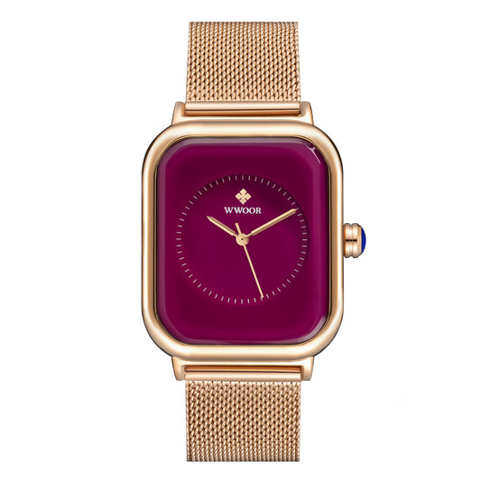 Nouvelle mode classique dames élégante lumière luxe carré Quartz montre pour femme