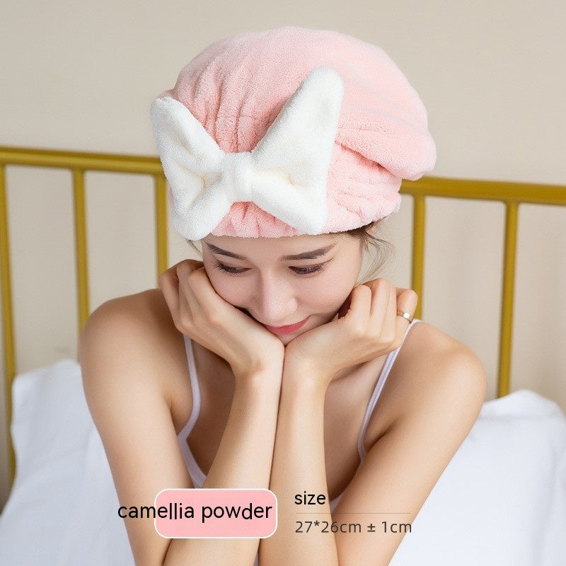 Super Water-absorbing And Quick-drying Bow Shower Cap