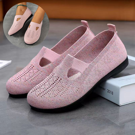 Chaussures plates pour femmes, chaussures en maille respirante, mocassins légers d'été