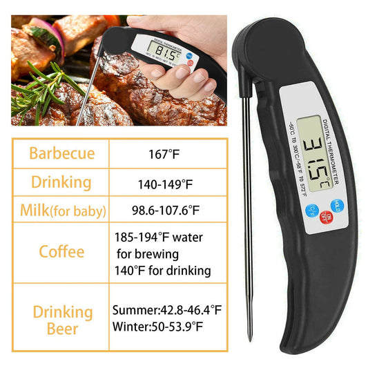 Sofort ablesbares Fleischthermometer, digitales elektronisches Lebensmitteltemperatur-Küchengrill