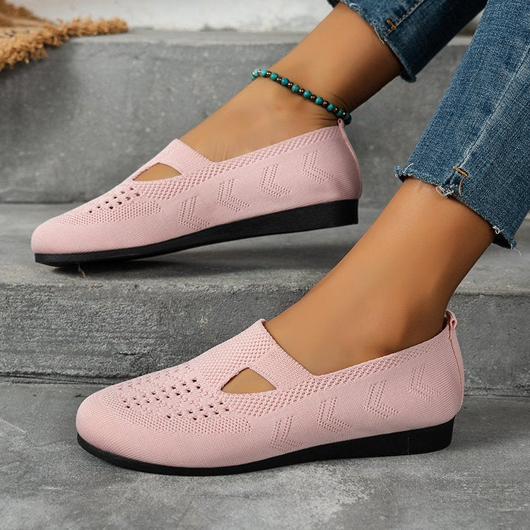 Chaussures plates pour femmes, chaussures en maille respirante, mocassins légers d'été